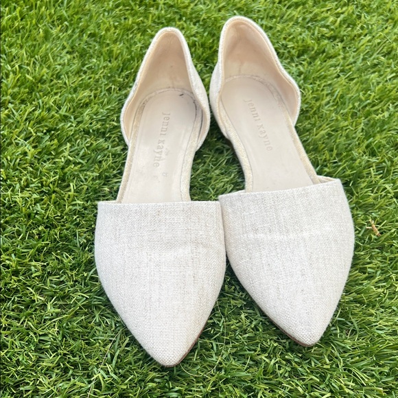 Jenni Kayne D’Orsay Cream Linen Women's Flats - Picture 9 of 9